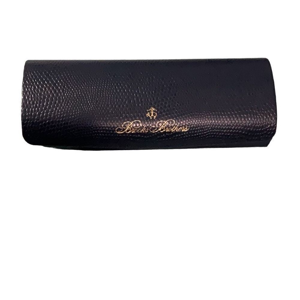 Brooks Brothers Glasses Case Hard Shell Blue Unisex Snakeskin Texture
